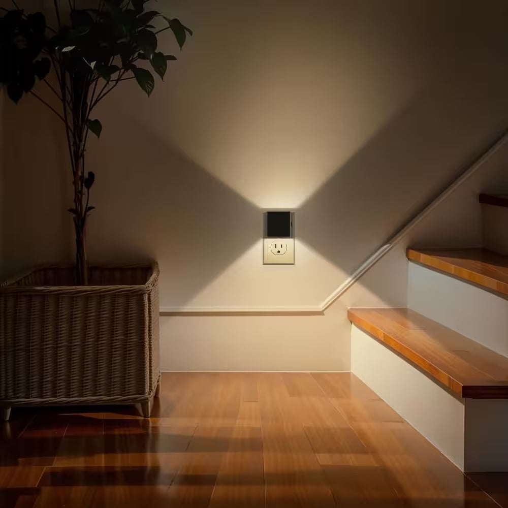 Modern LED Wall Night Lights with Dusk-to-Dawn Sensor – 2 Pack