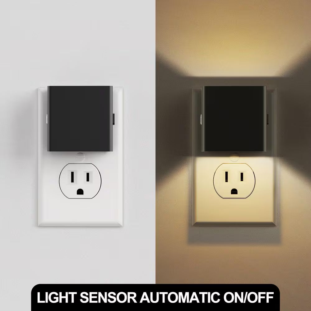 Modern LED Wall Night Lights with Dusk-to-Dawn Sensor – 2 Pack