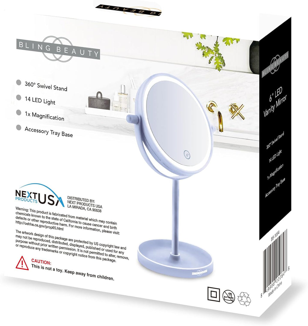 6-Inch LED Illuminated Makeup Mirror