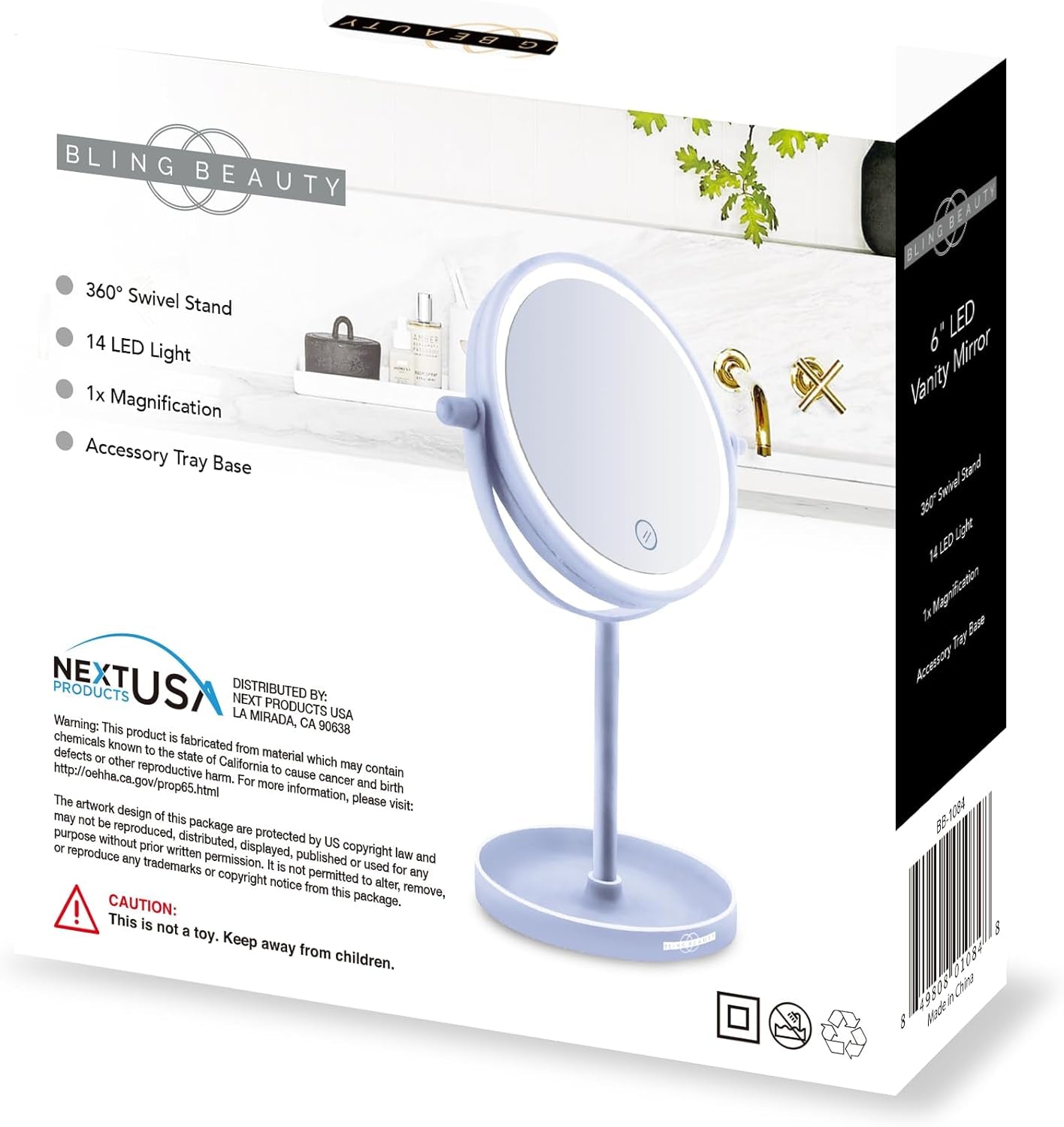 6-Inch LED Illuminated Makeup Mirror