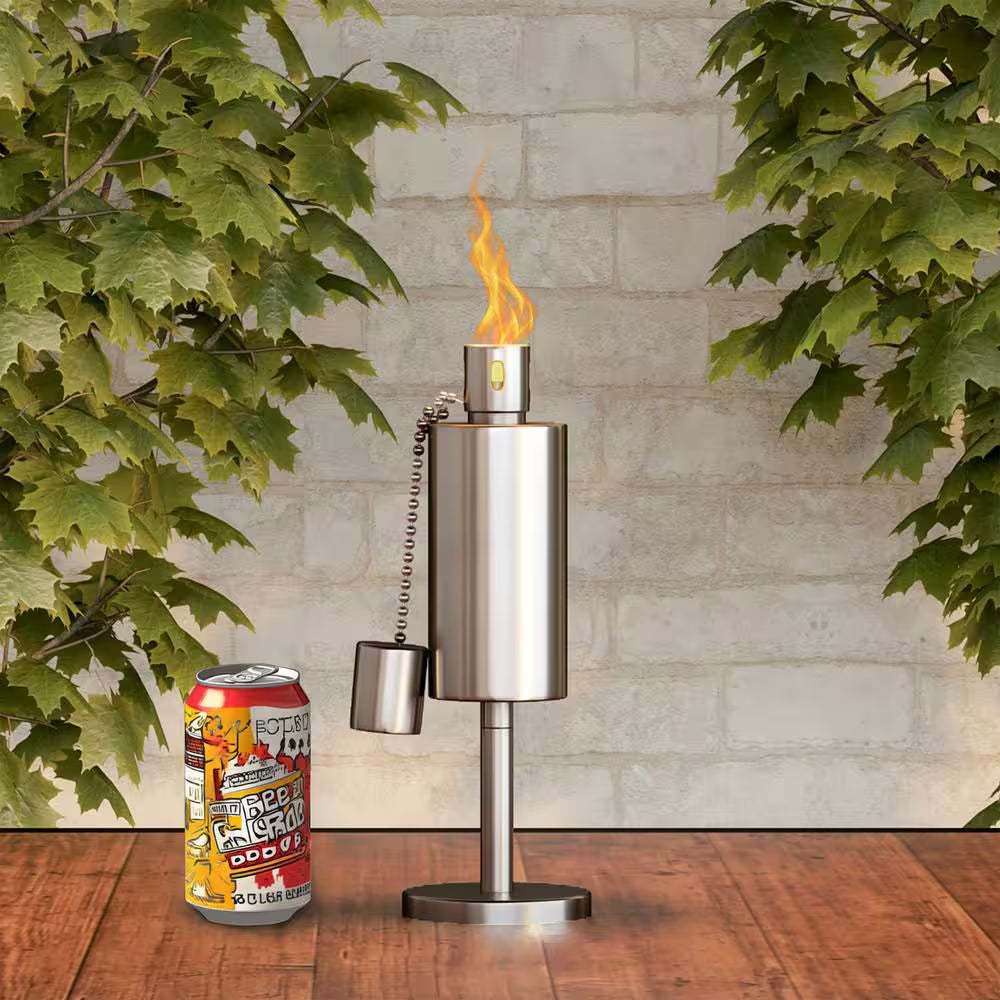 10.5 in. Stainless Steel Tabletop Torch Lamp