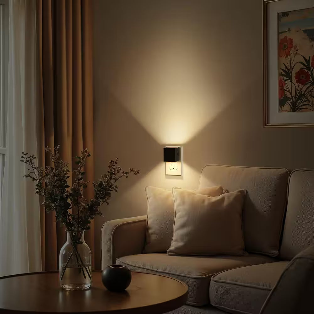 Modern LED Wall Night Lights with Dusk-to-Dawn Sensor – 2 Pack