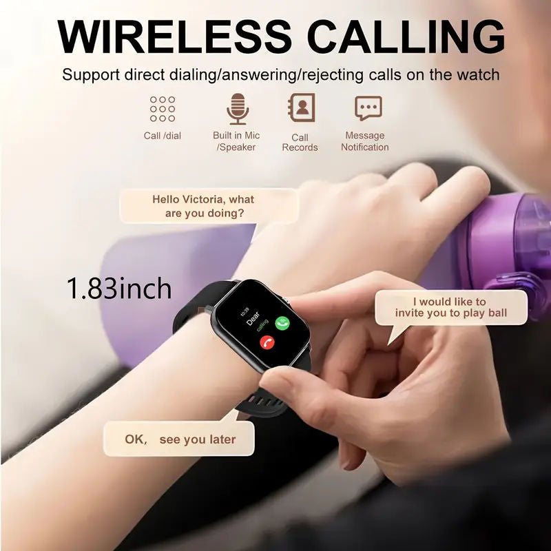 Smart Fitness Watch with Call & Message Alerts, Health Monitoring and Activity Tracking