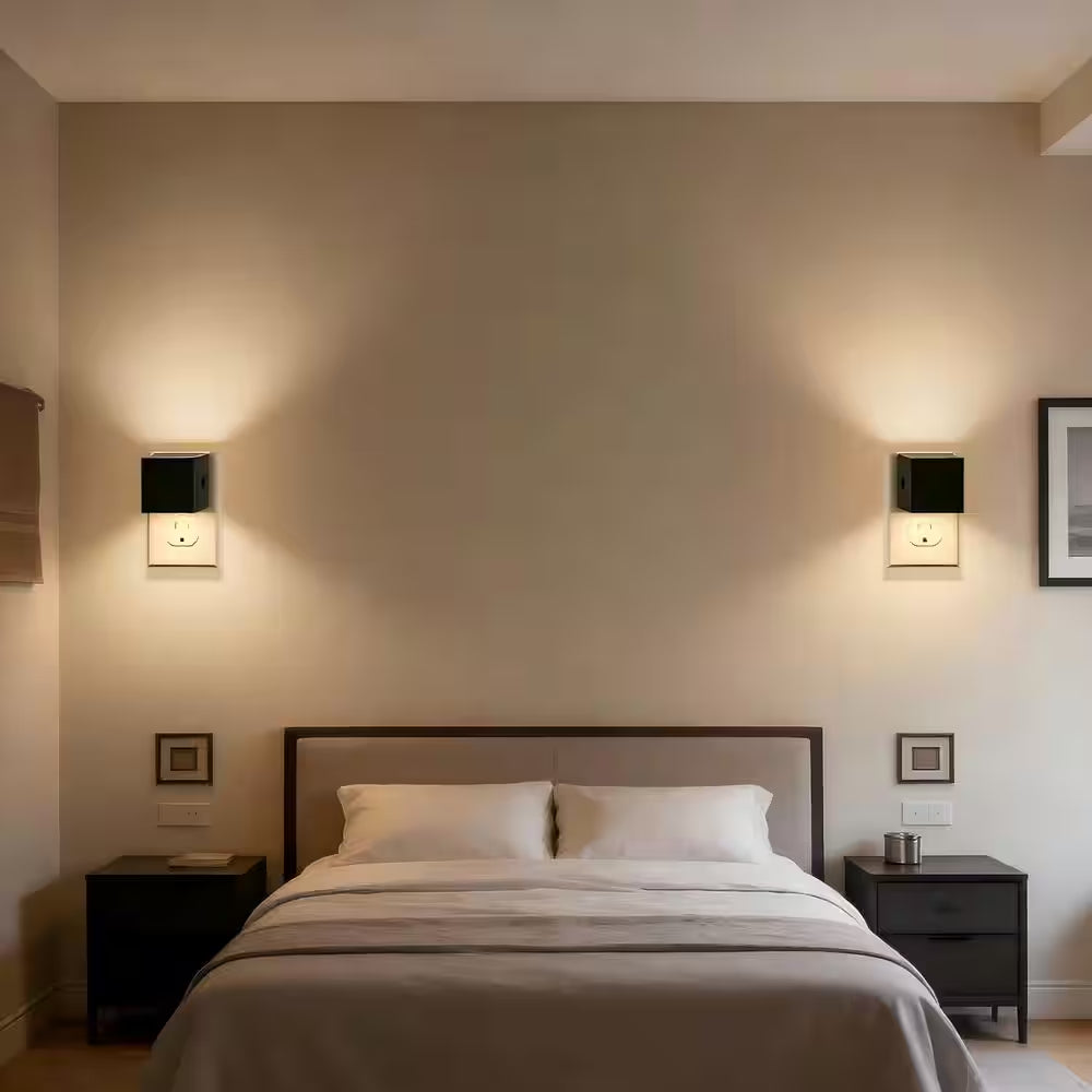 Modern LED Wall Night Lights with Dusk-to-Dawn Sensor – 2 Pack