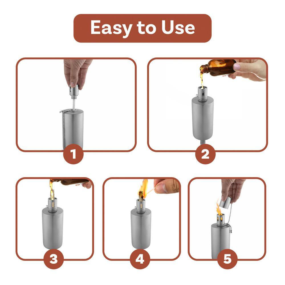 10.5 in. Stainless Steel Tabletop Torch Lamp