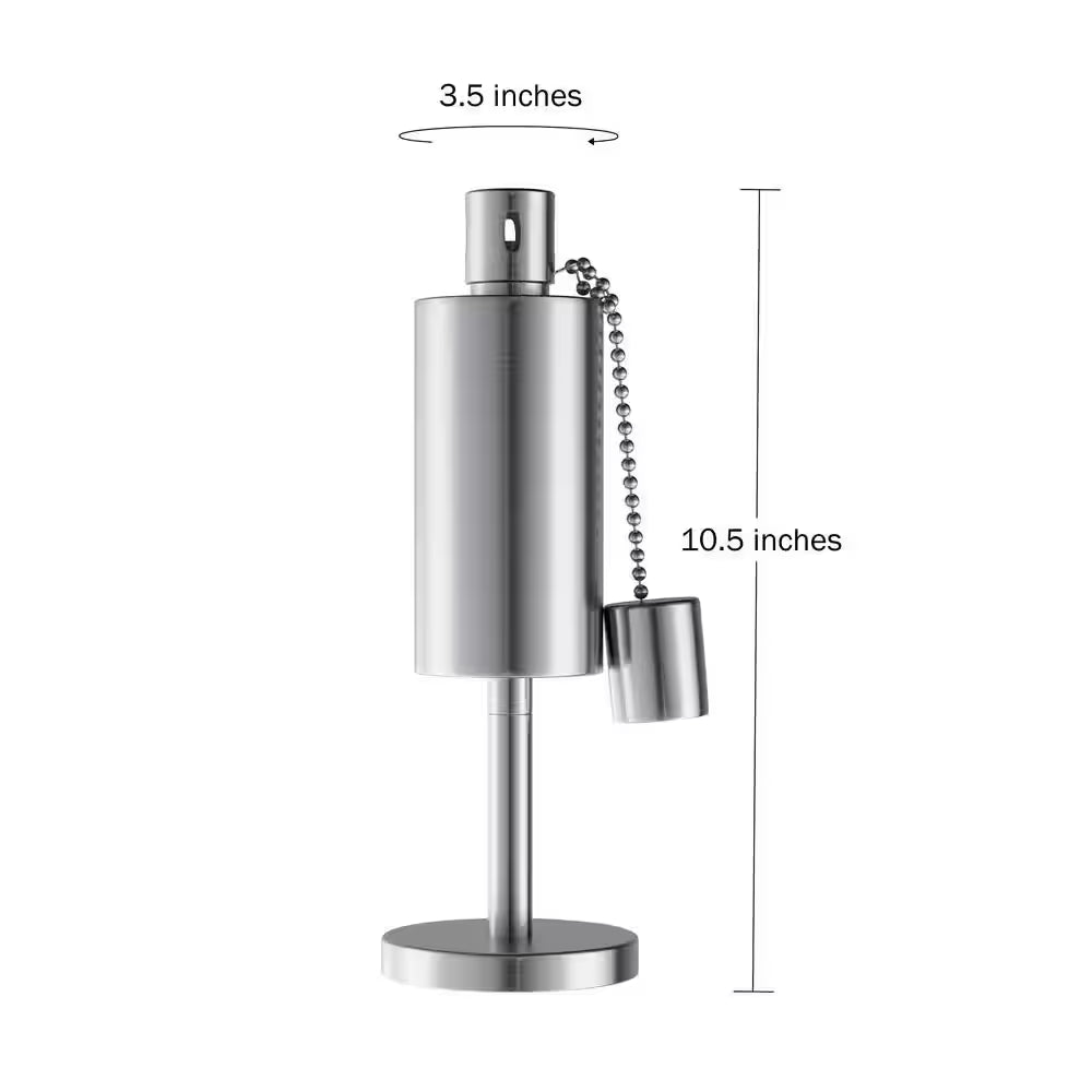10.5 in. Stainless Steel Tabletop Torch Lamp