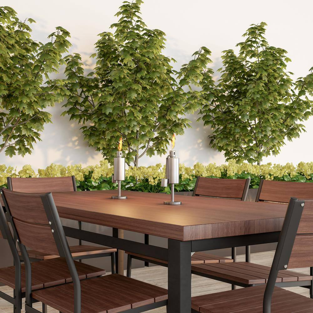 10.5 in. Stainless Steel Tabletop Torch Lamp